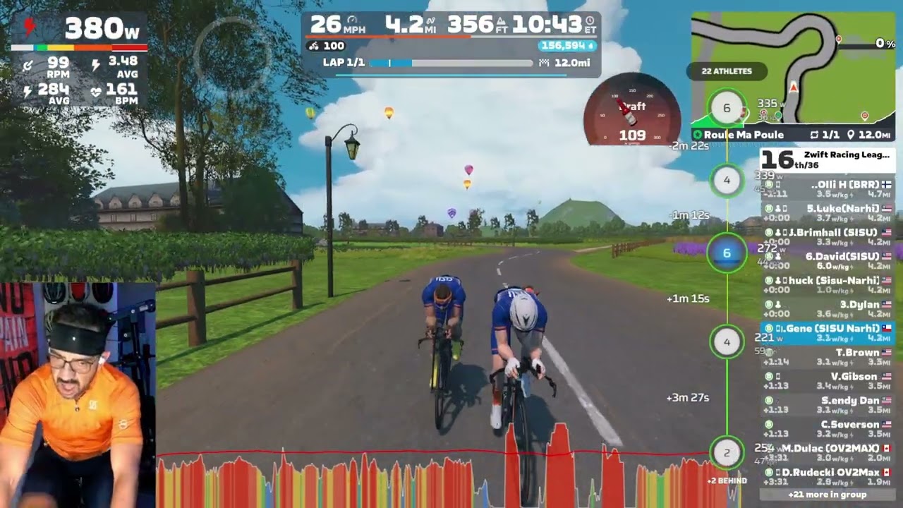 Zwift Racing League Round 3 Stage 4 TTT. Open Lavender B2 on Roule Ma Poule in France. SISU Narhi
