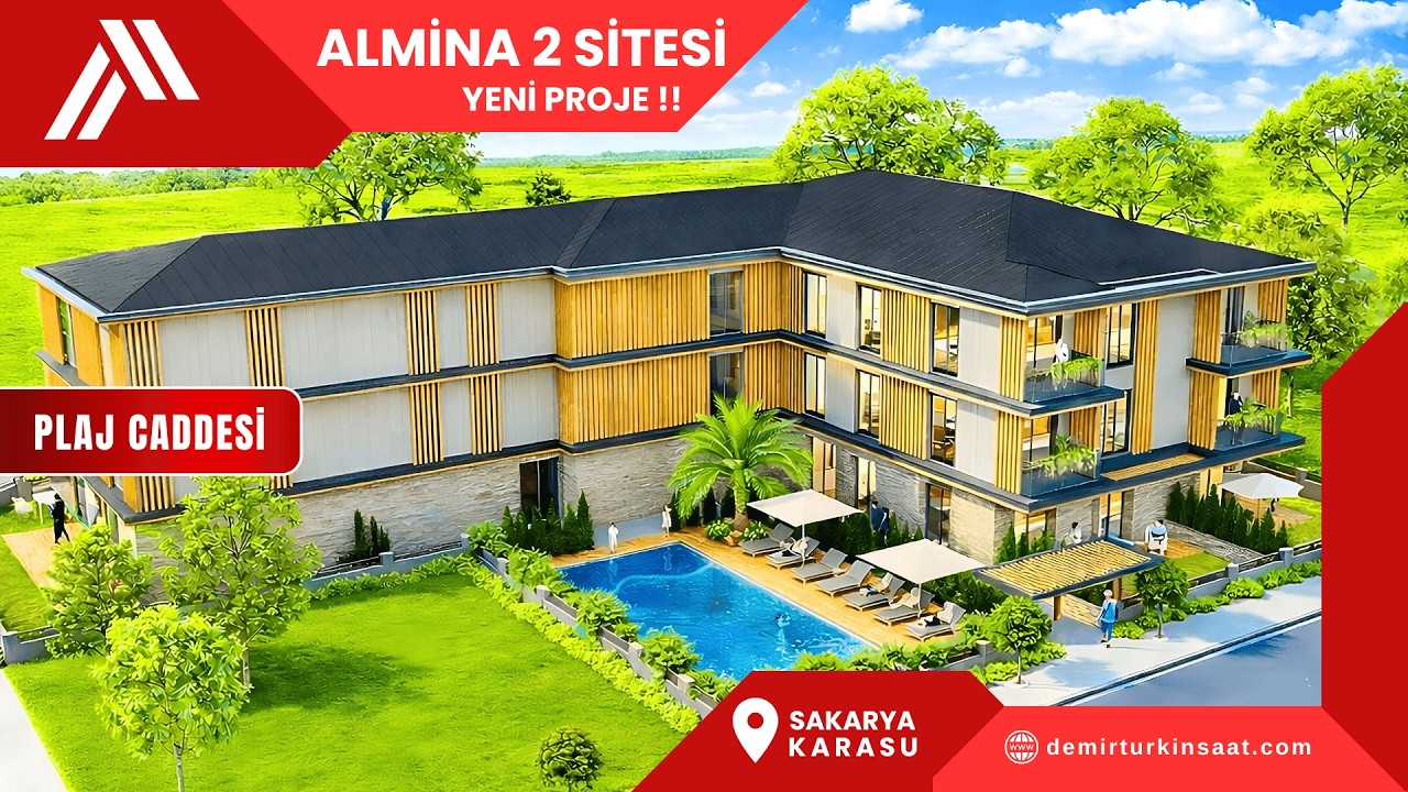Almina 2 Sitesi - Plaj Caddesinde Denize Yürüme Mesafesinde Yatırımlık Proje! #Karasu Satılık Daire
