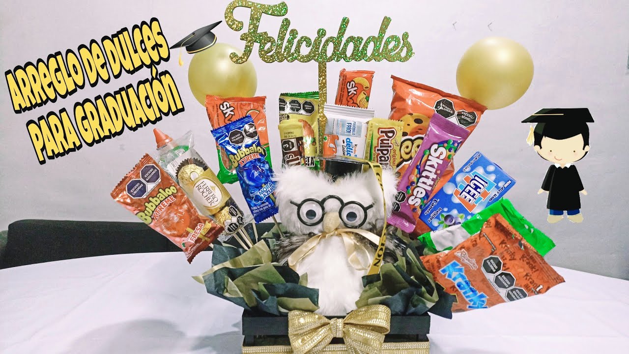Arreglo de dulces para graduación