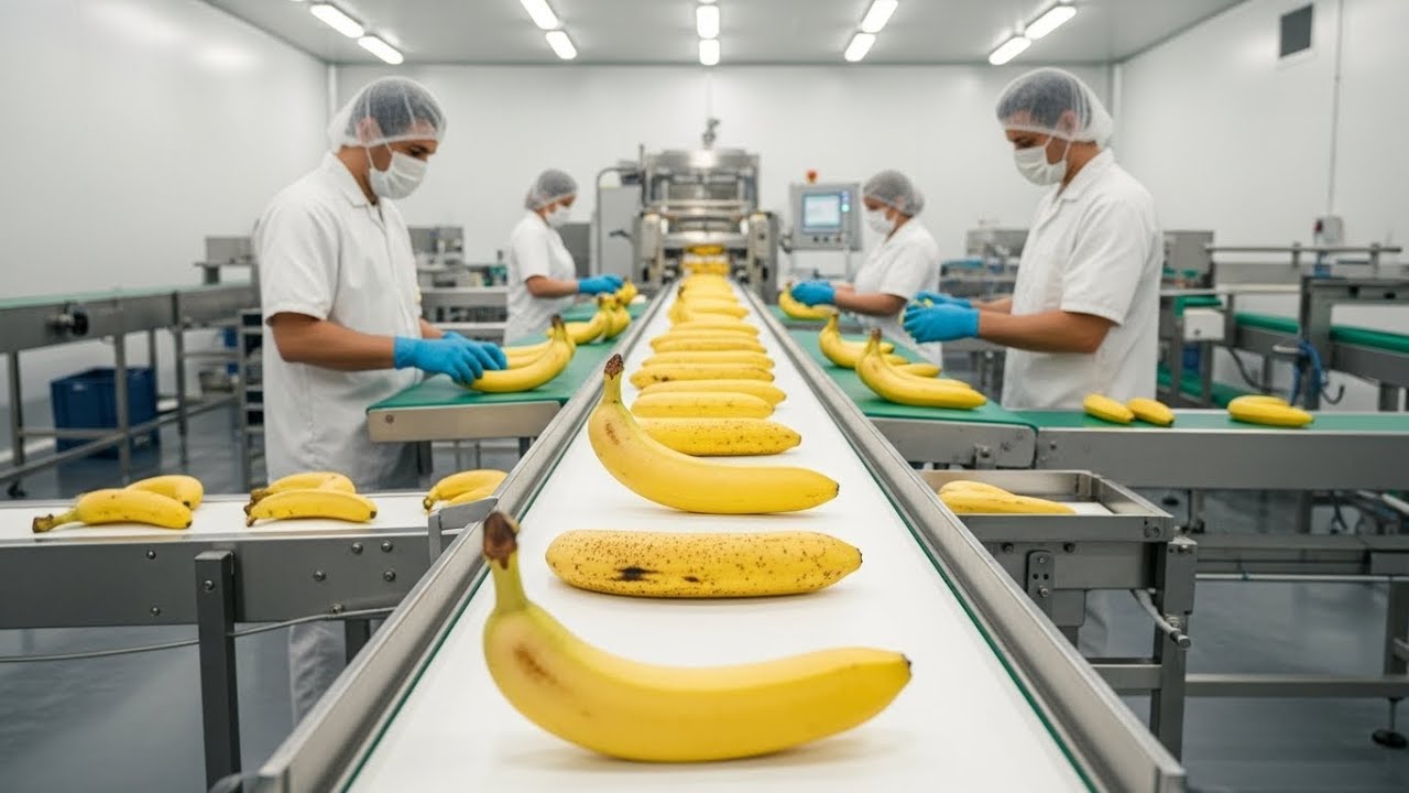 Inside the Banana Factory &ndash; From Green Harvest to Ready-to-Eat Fruit (Full Process)