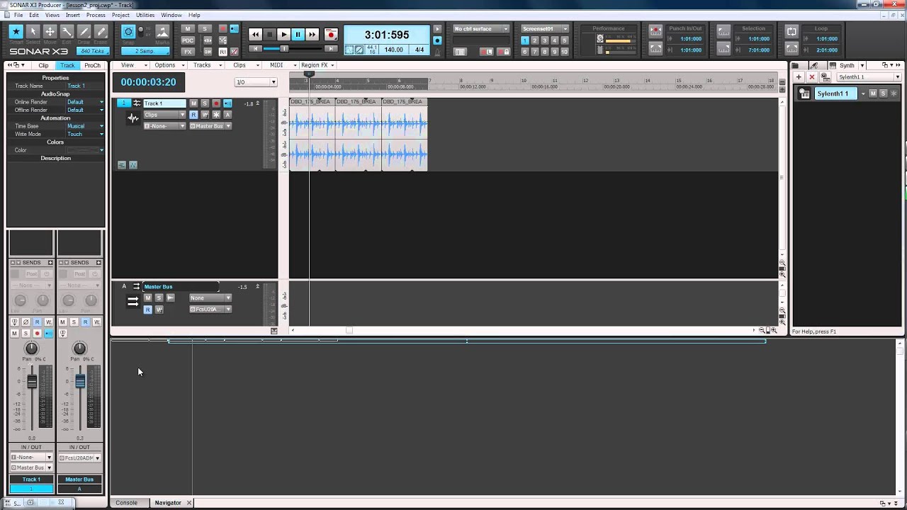 Cakewalk Sonar X3. Les. 6. Now time marker