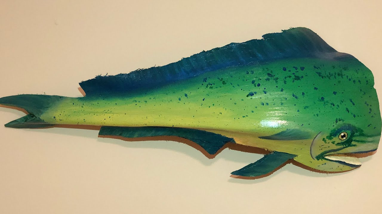 Mahi Mahi/ Dolphin Palm Bark Art
