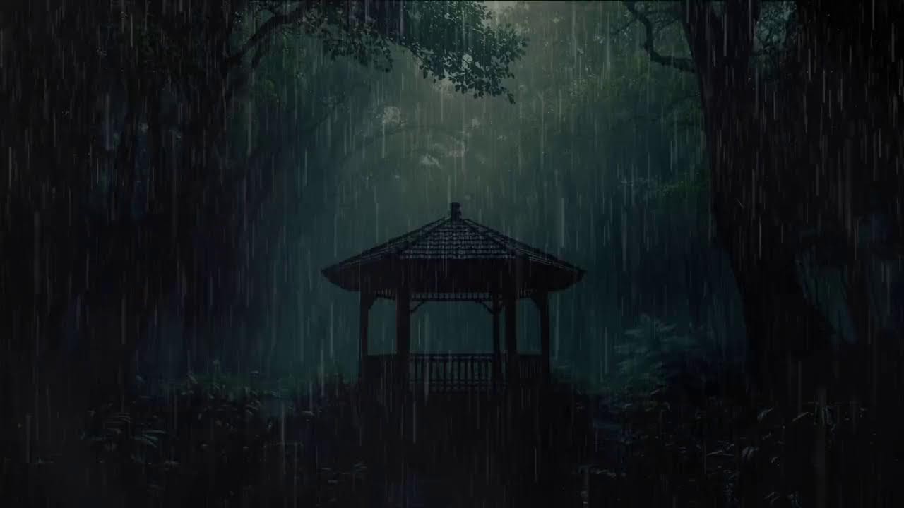 Heavy Rain in the Forest at Night 🌙 Instantly Fall Asleep | Stress Relief Sounds