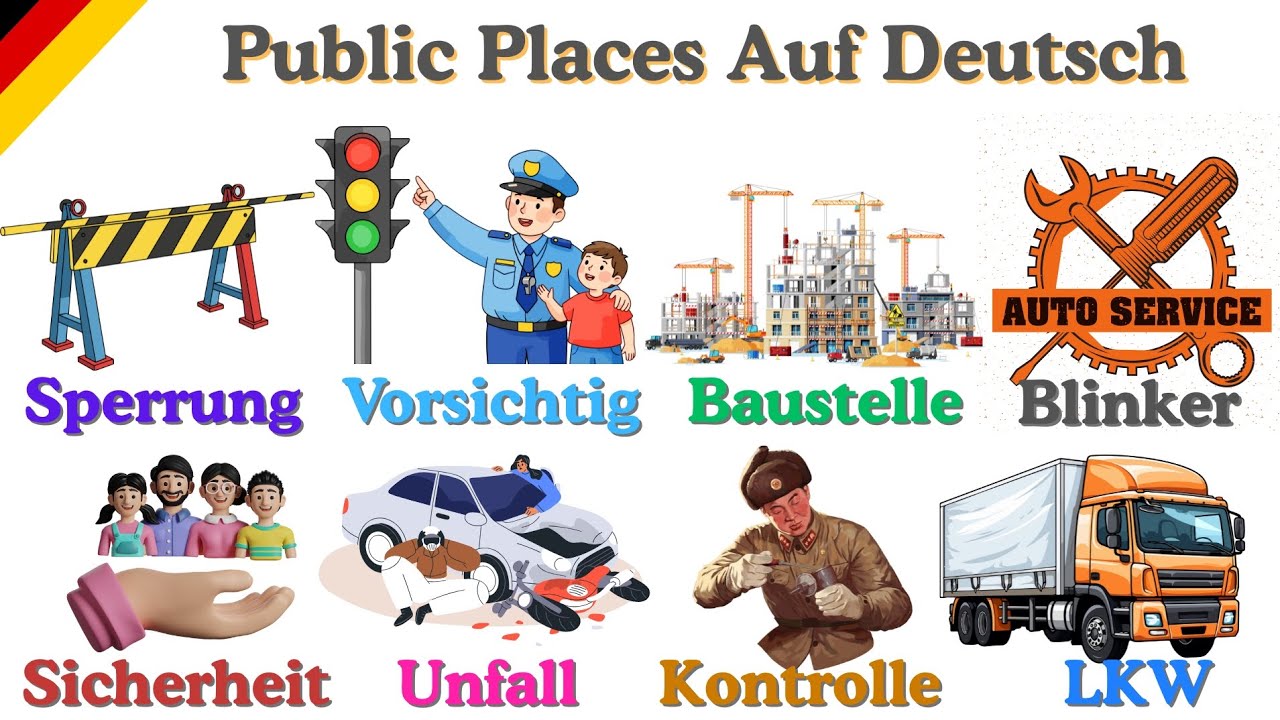 60+ Traffic Rules 🚸🚦Vocabulary in German🇩🇪 with English Meaning | German traffic words | #deutsch