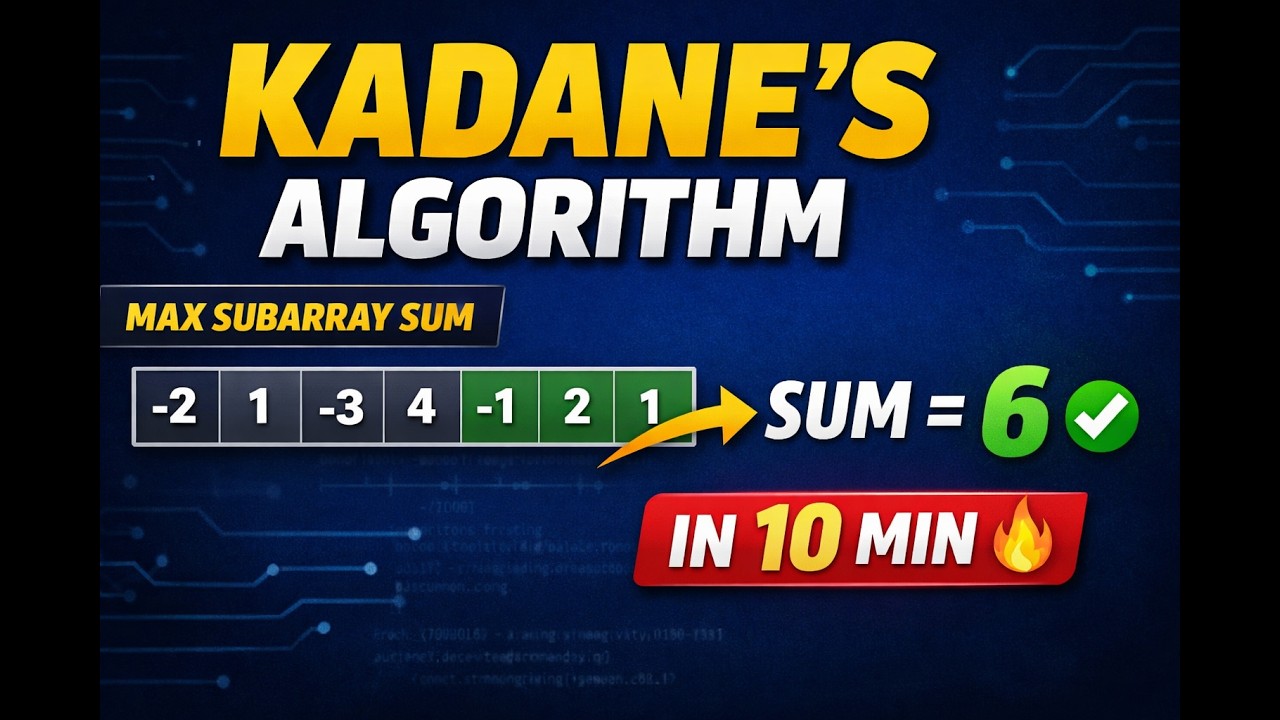 Kadane’s Algorithm | Maximum Subarray Sum