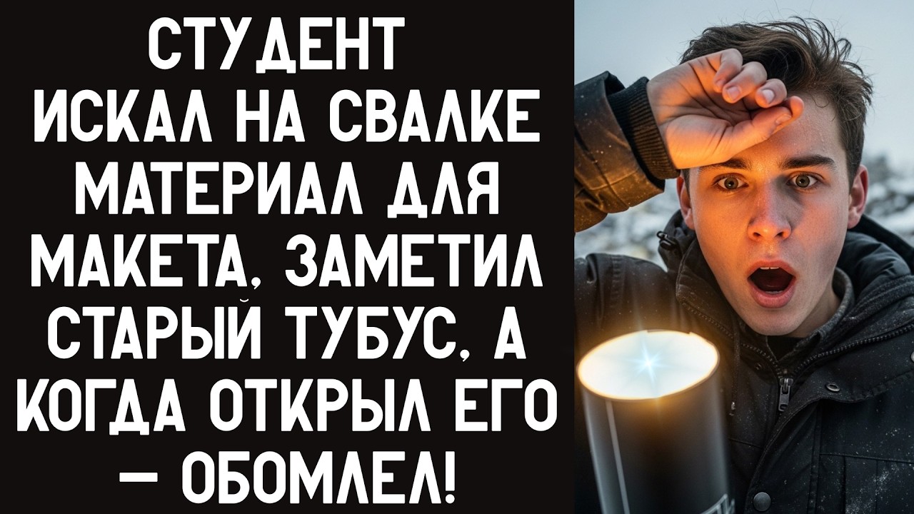 СТУДЕНТ ИСКАЛ НА СВАЛКЕ МАТЕРИАЛ ДЛЯ МАКЕТА, ЗАМЕТИЛ СТАРЫЙ ТУБУС, А КОГДА ОТКРЫЛ ЕГО -  ОБОМЛЕЛ!