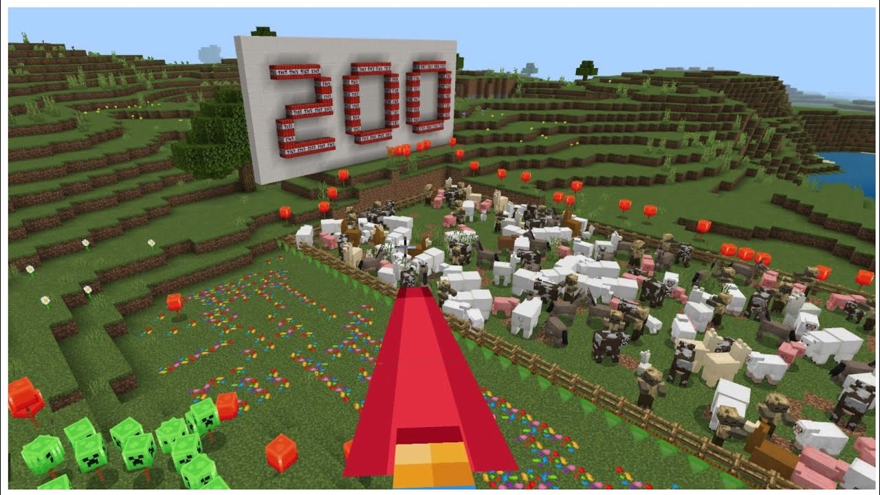 200 Subscriber Celebration! BLOWING UP 200 Minecraft mobs with custom TNT!