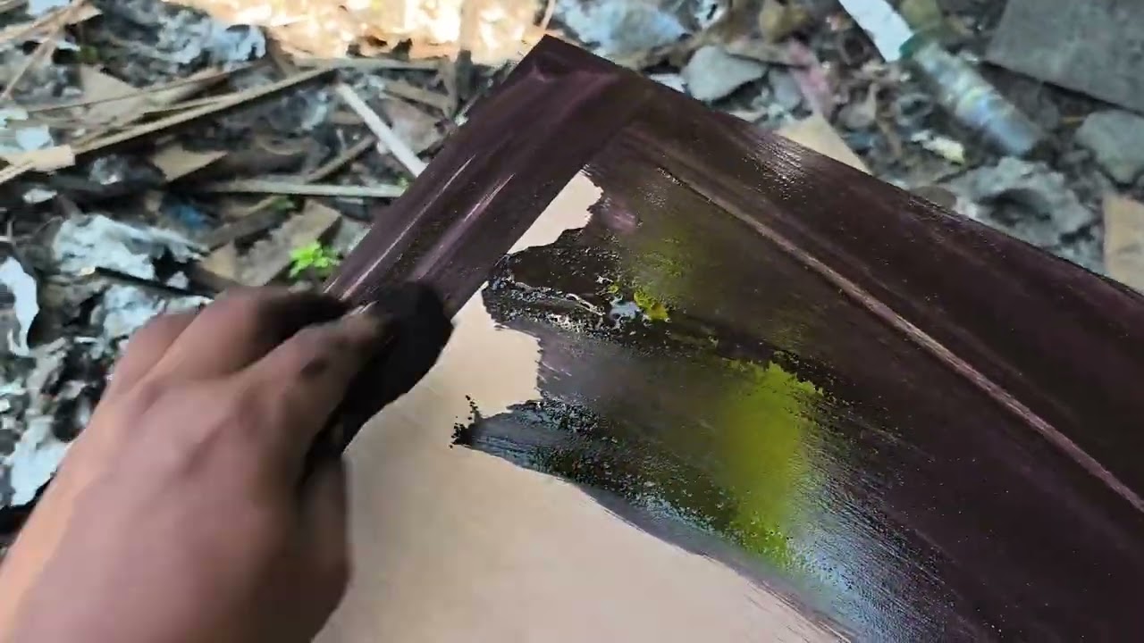 Cara colour plywood nyatoh guna cat sapu.
