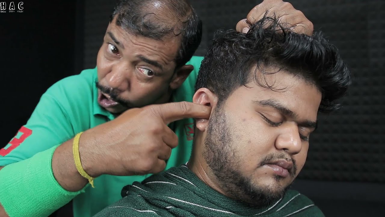 Asim Barber Fire Burning Ear Massage With Oil | ASMR Head Massage And Ultimate Neck Cracking By Asim