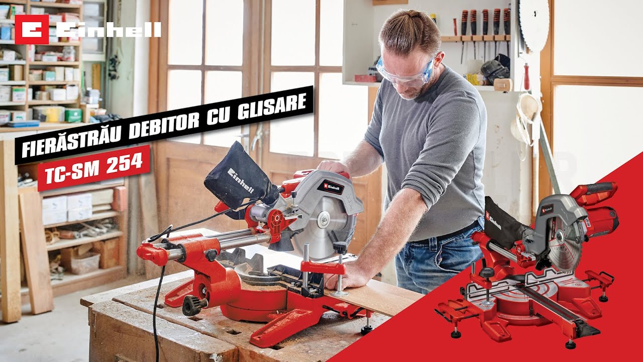Ferăstrău debitor cu glisare Einhell TC-SM 254, 1800 W, lamă 254x30 mm, tăiere 305x85 mm - 4300385