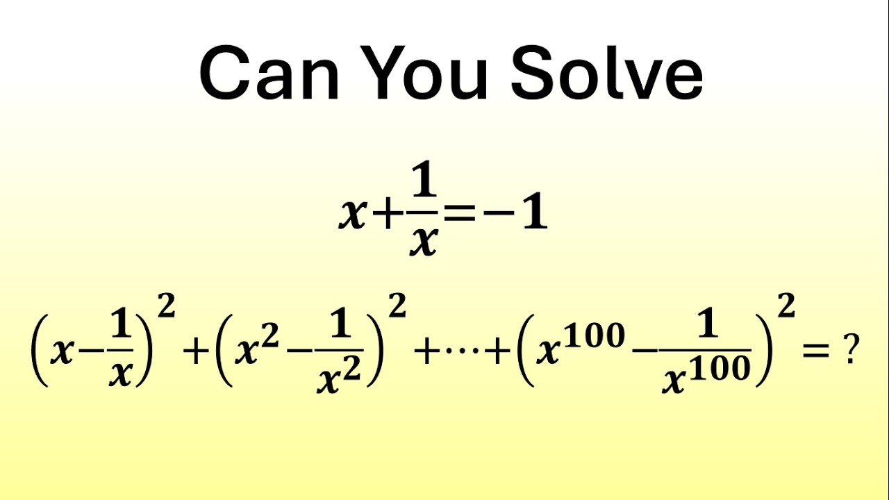 This Amazing Algebra Challenge looks Impossible... But There's a Trick!!