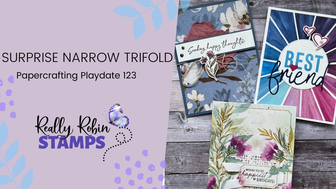 Surprise Narrow Trifold Fun Fold | Papercrafting Playdate 123