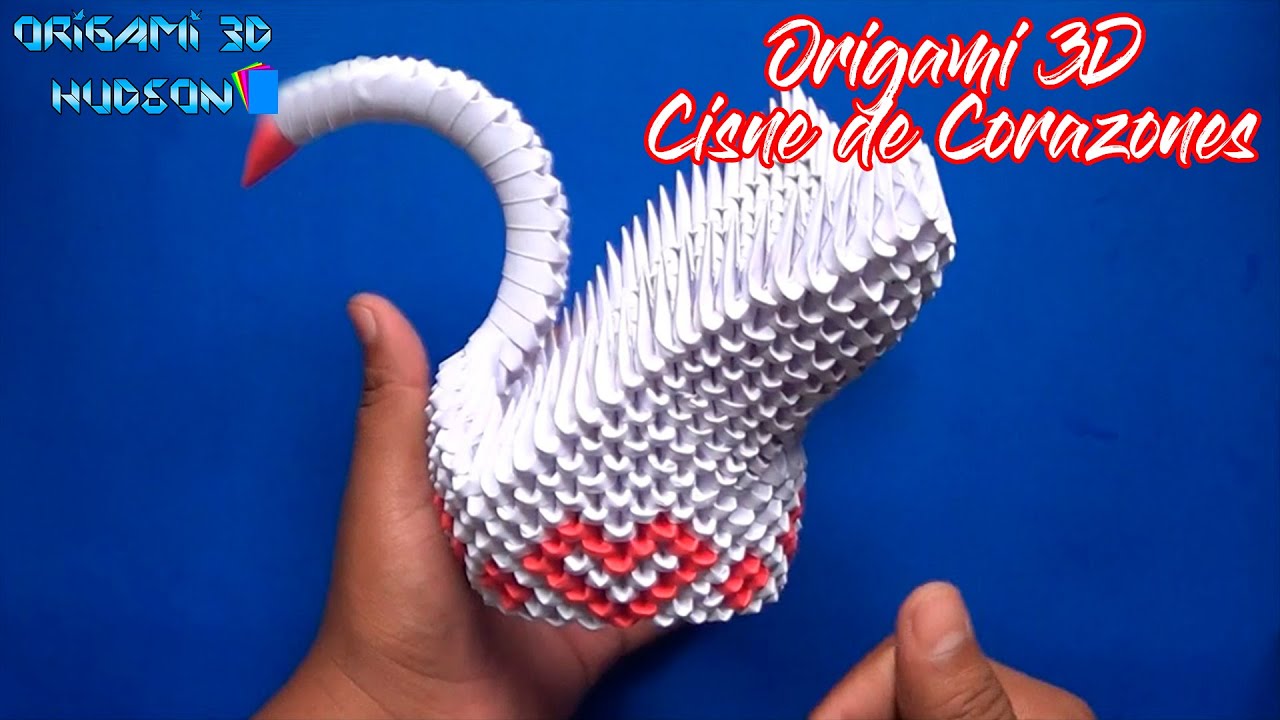 Origami 3D Cisne de corazones