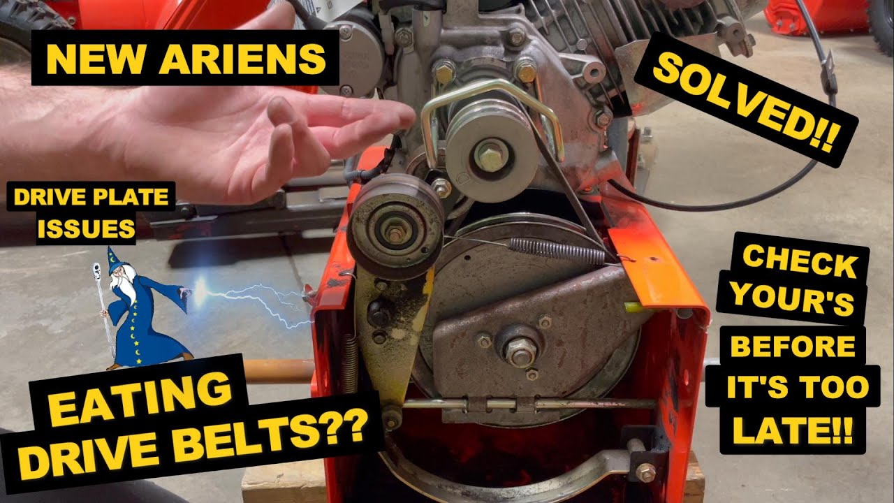 Ariens Deluxe + Platinum Snowblower drive belt and swing plate issue. Repair tutorial.