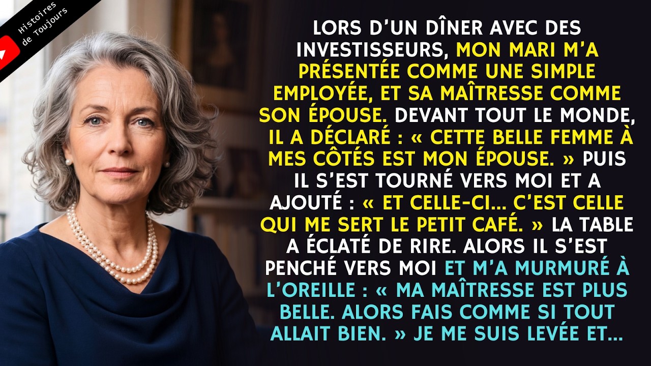 Mon mari m’a présentée comme son employée, et sa maîtresse comme son épouse… Alors moi, j’ai…