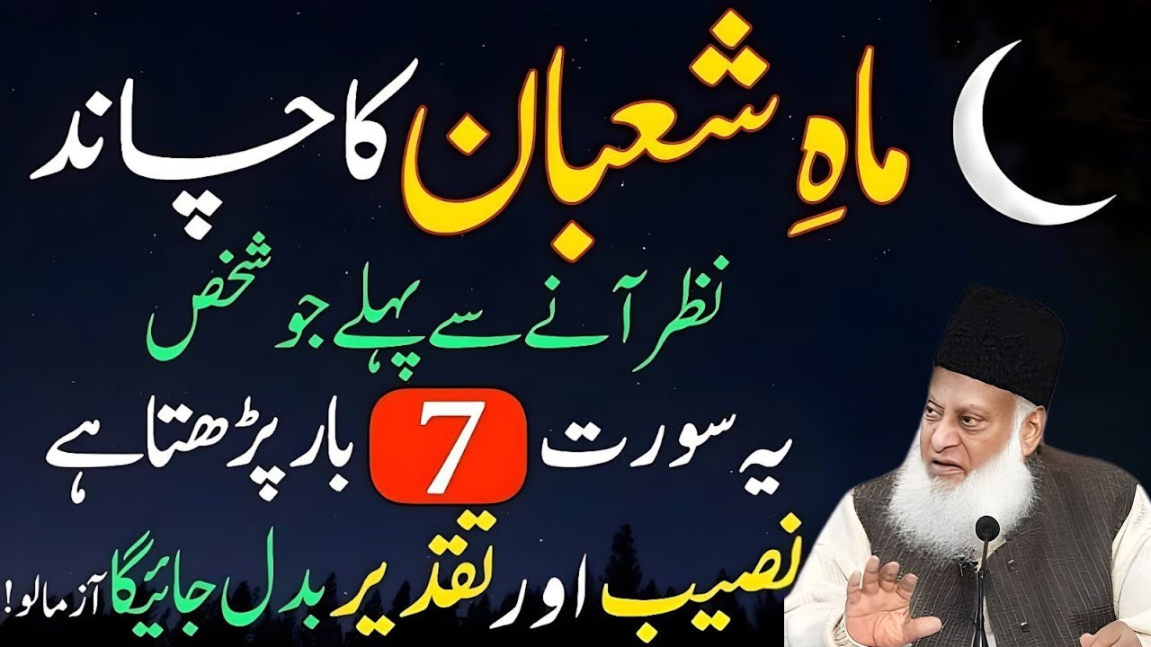 Mah-e-Shaban Ka Chand Nazar Aate Hi Ye Surah 7 Bar Parho 🌙 | Naseeb Badal Jaye Ga | Dr Israr Ahmed