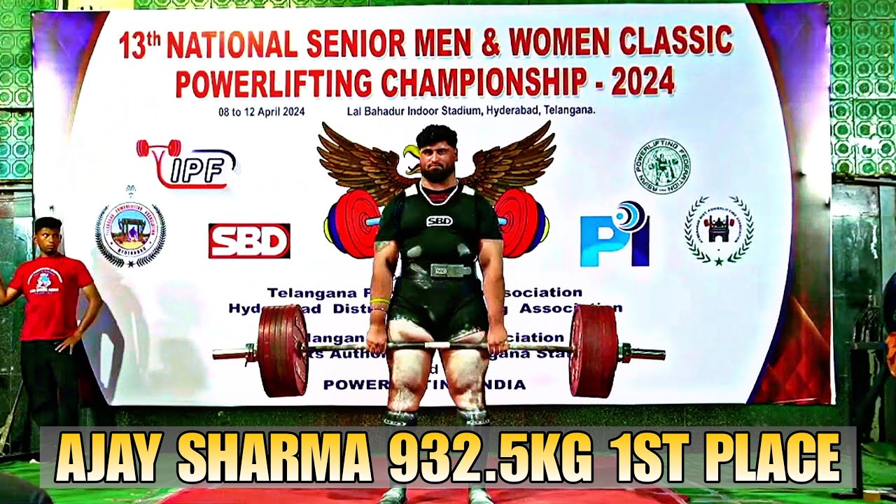Ajay Sharma 1st Place 932.5Kg Total 120+Kg Class National Senior Classic Powerlifting Championship