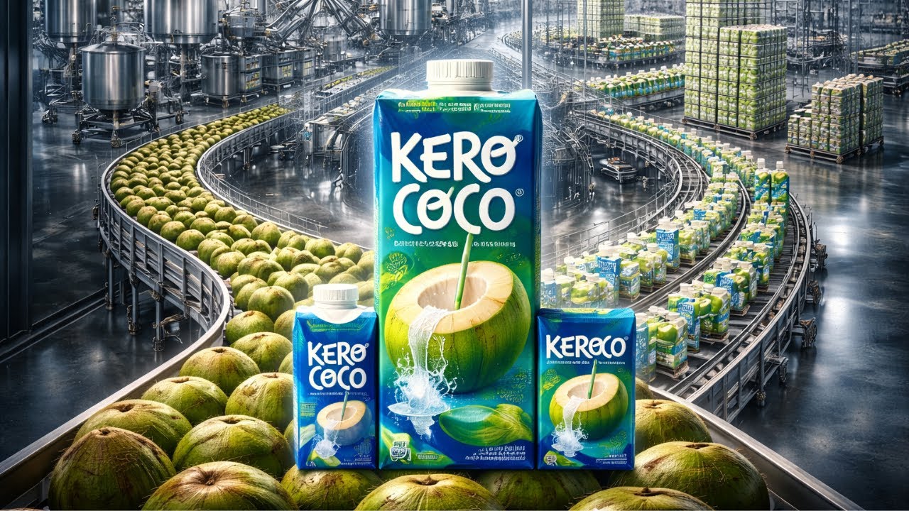 Você Não Faz Ideia de Como a ÁGUA DE COCO KERO COCO é Produzida | Fábrica de Alimentos