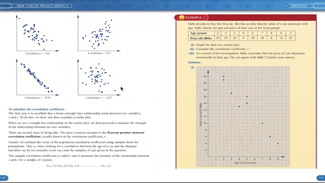 Statistics Theory Scatter Plots Leaving Cert Higher Level Maths