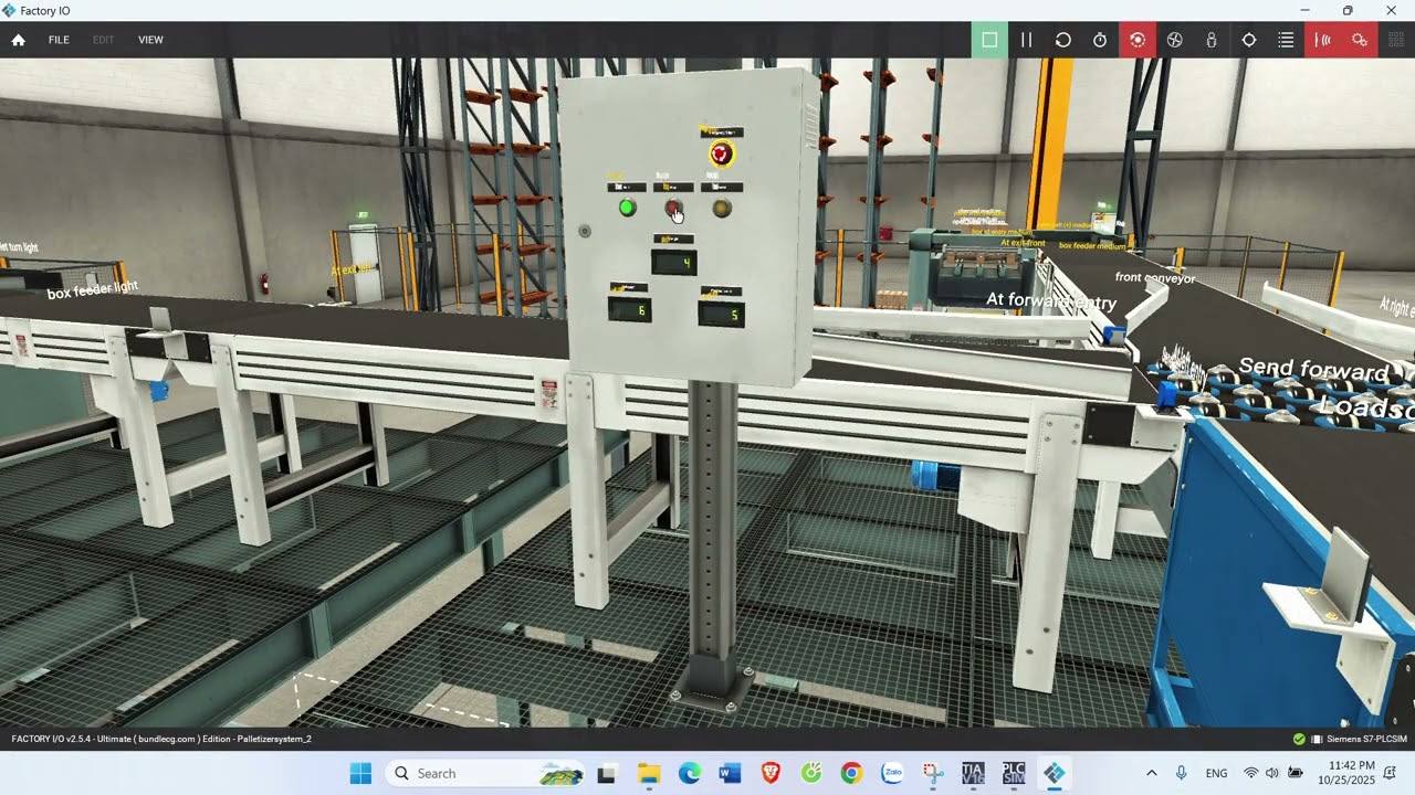 Phân loại sản phẩm theo khối lượng và lưu kho tự động sử dụng phần mềm Factory IO