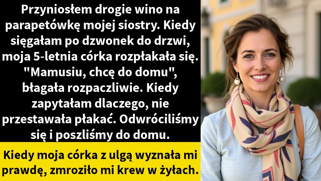 Przyniosłem drogie wino na parapetówkę mojej siostry. Gdy sięgałam po dzwonek do drzwi,