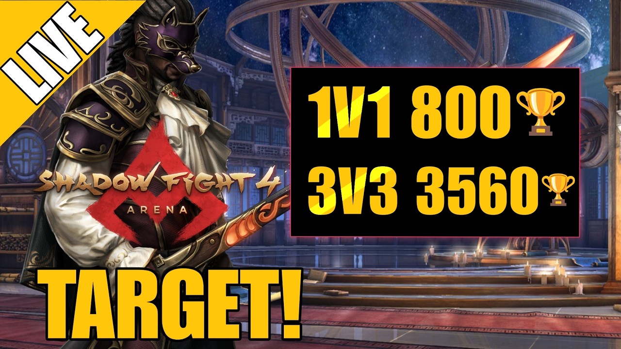 Target 3V3 3560🏆 1V1 800🏆 in Shadow Fight 4 Arena Live 2026 🔥🎮