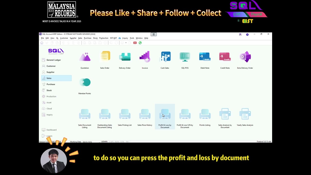 📊💰 SQL Accounting Tutorial | How to Generate Profit & Loss by Document