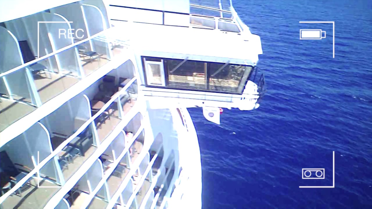 Drone flies out of Cruise Ship