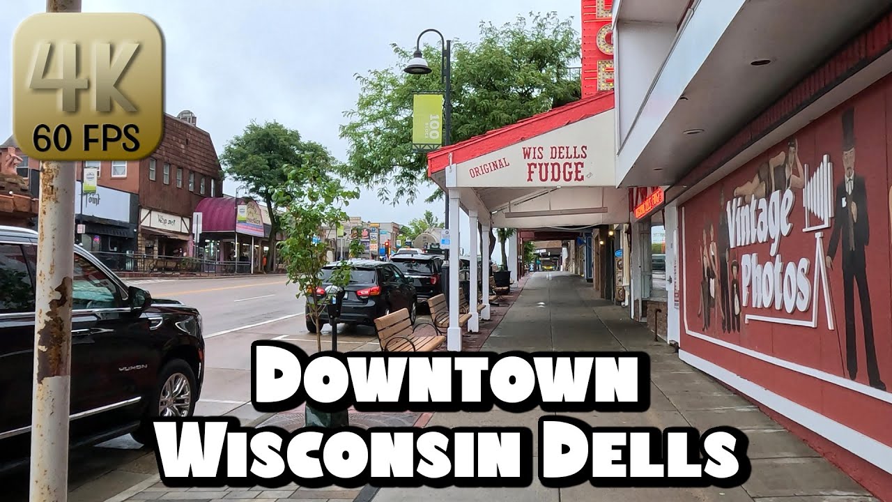 Walking Around Downtown Wisconsin Dells in 4k Video