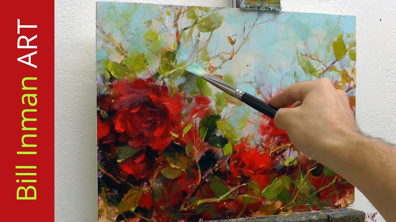 How to Paint Roses - Oil Painting Demo Fast Motion