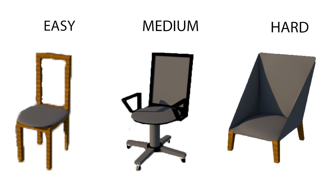 Educational 3 different chair designs. ( SketchUp )