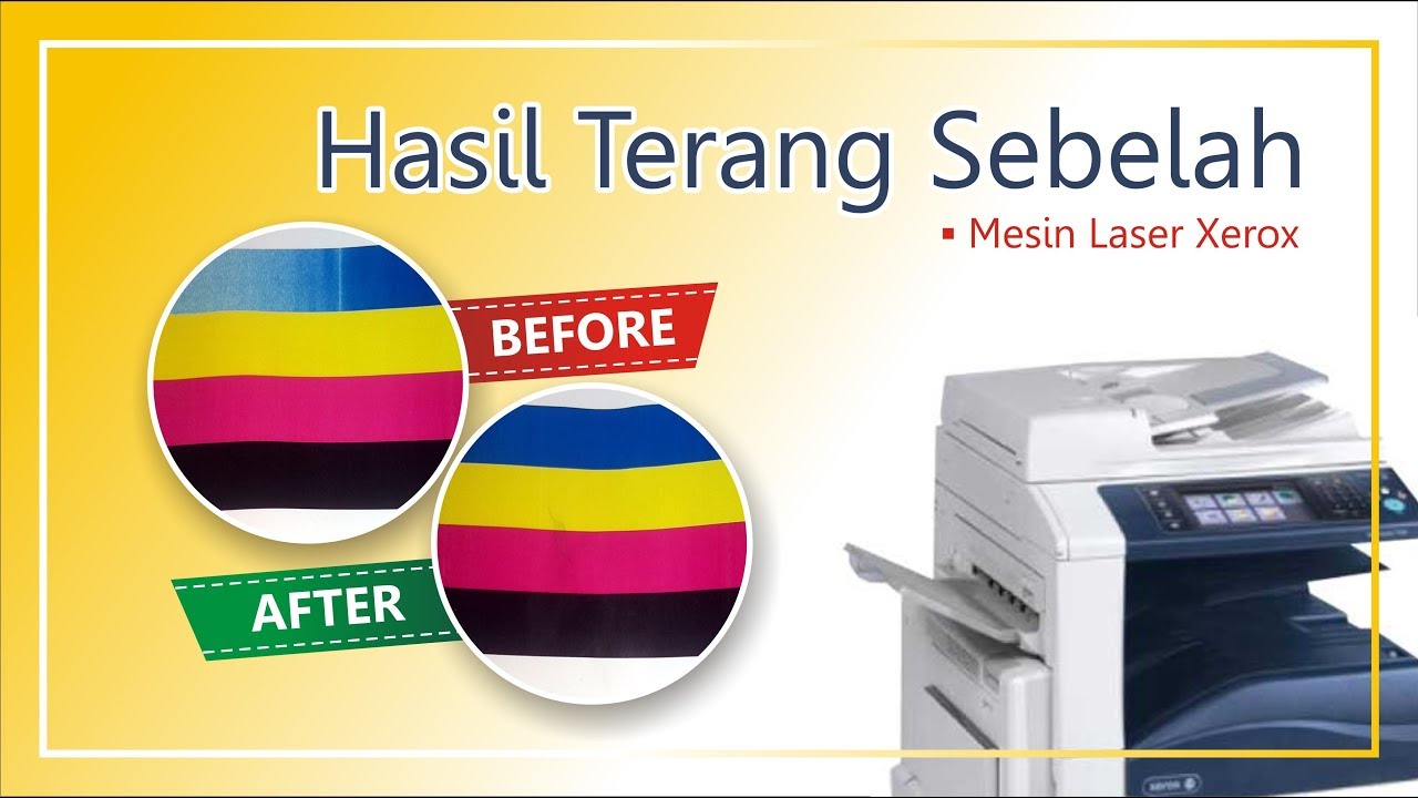 Cara mengatasi hasil terang sebelah || mesin laser Xerox