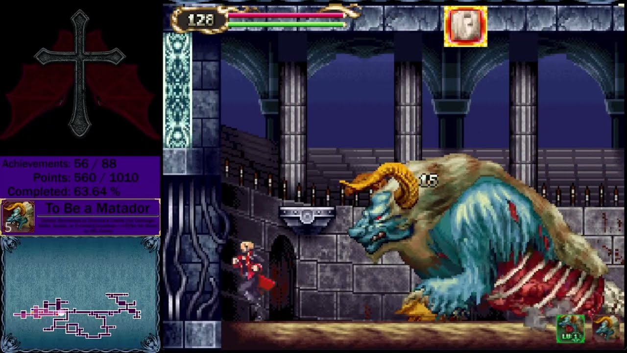 Castlevania  Portrait of Ruin Level 1 Hard Hitless Behemoth