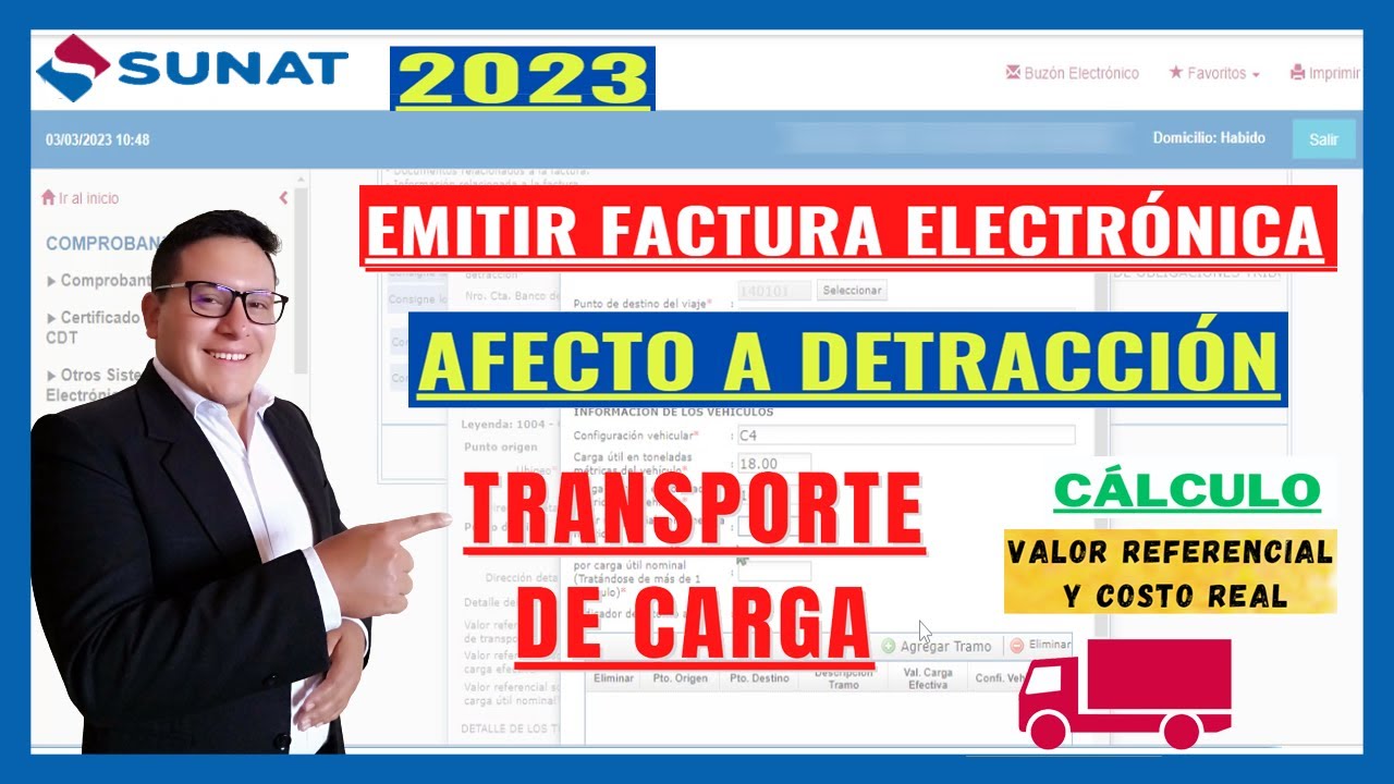 🔴Nueva forma de emitir Factura Electrónica afecto a detracción 2023- Servicio de Transporte de carga