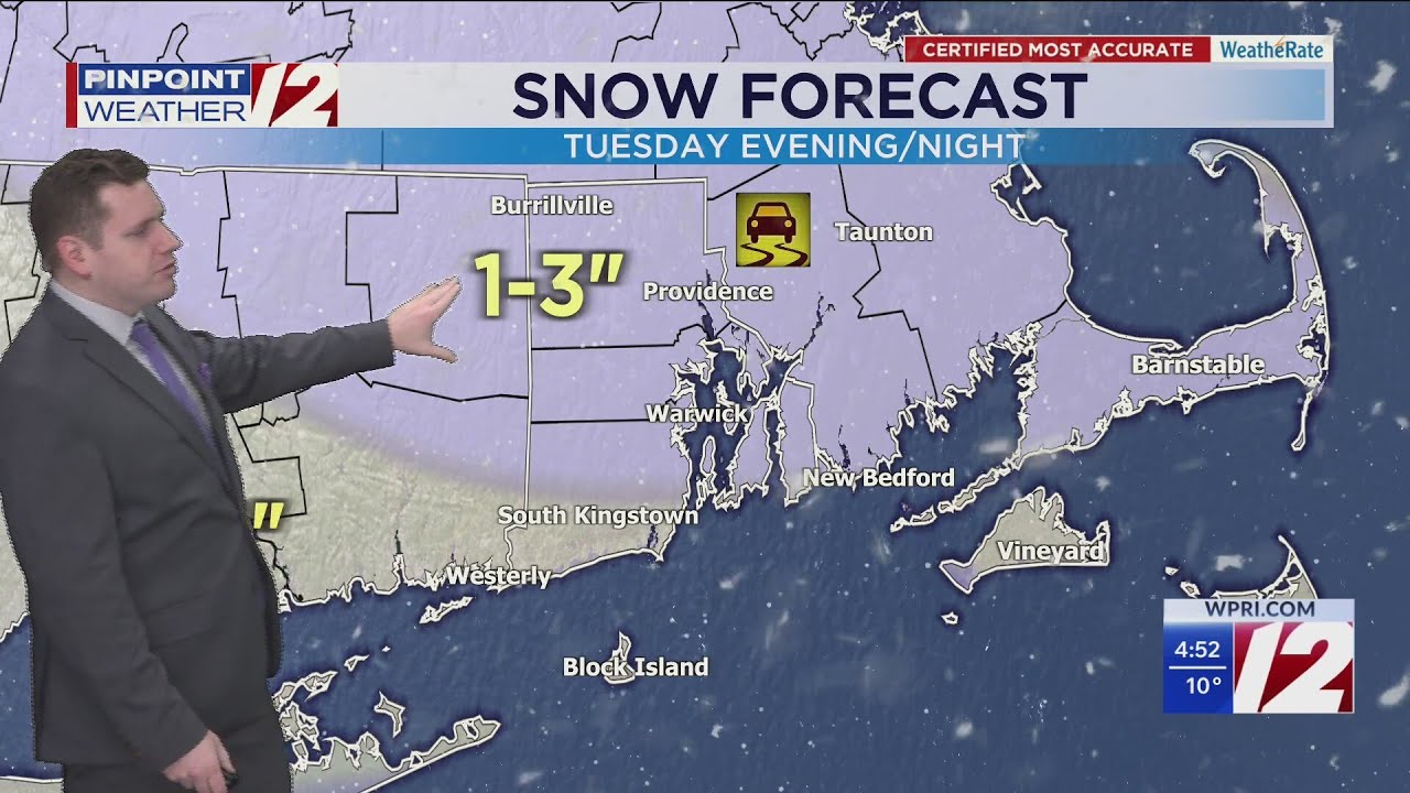 WPRI 12 Weather Forecast 2/9/26: Cold, Dry With Sunshine Today; Light Snow Tuesday Evening