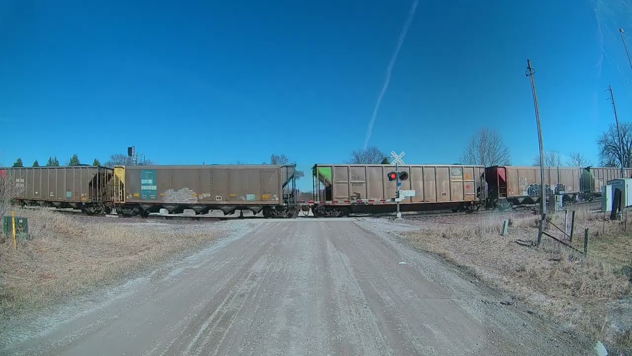Southbound Union Pacific coal train in Cambridge, Iowa on the Spine Line