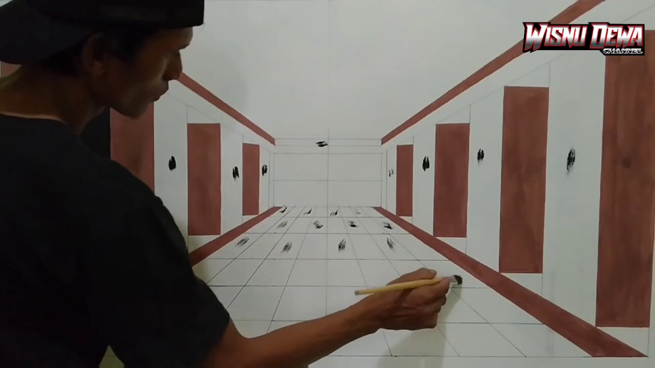 OPTICAL ILLUSION 3D WALL PAINTING | MURAL DINDING 3D | 3D WALL DECORATION EFFECT