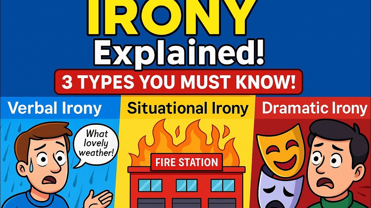 What Is Irony? 3 Types of Irony Explained with Examples!|Types of Irony|