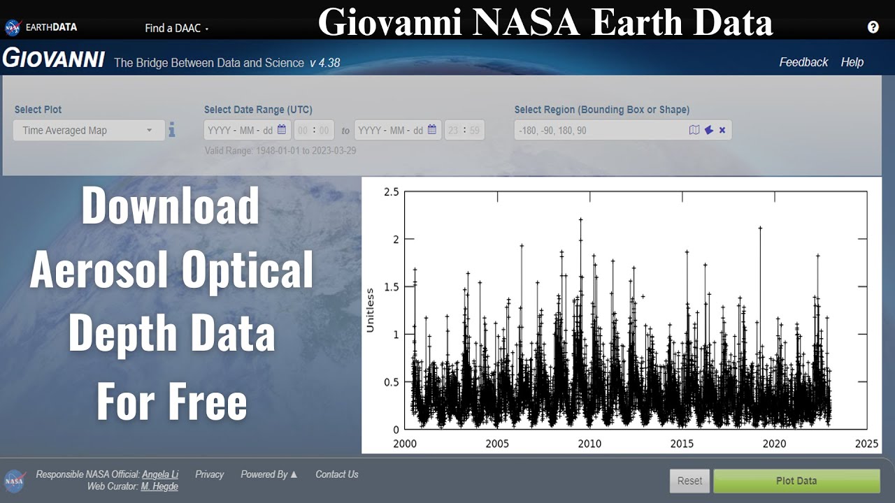 How to Download Aerosol Optical Depth (AOD) Data for Free with Giovanni NASA Earth Data