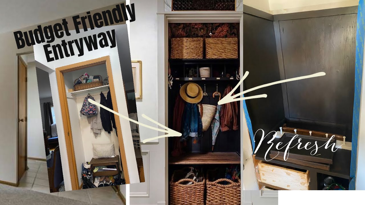 DIY Entryway Refresh on a Budget | Taking Old TV Armoire and Repurposing to a Hall-tree | P2 of 3