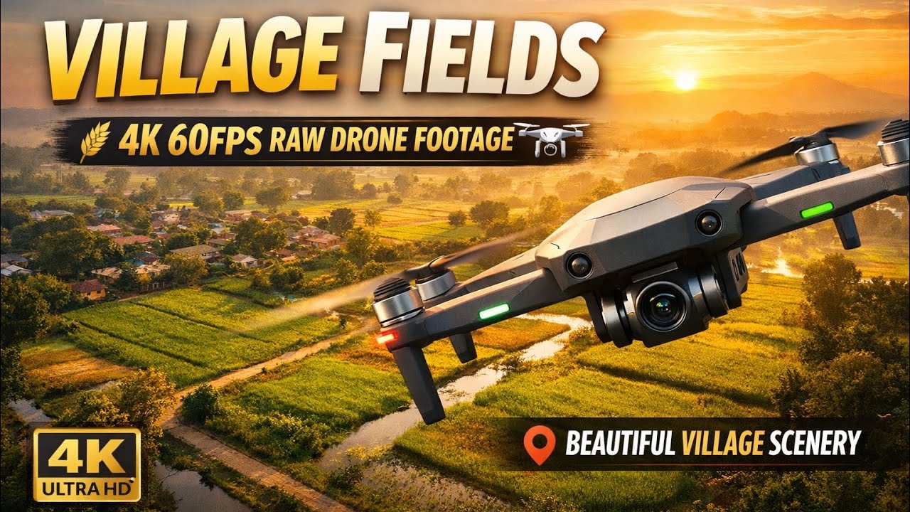 DJI Neo 2 Cinematic Village Fields | 4K 60FPS Raw Drone Footage 🌾🚁