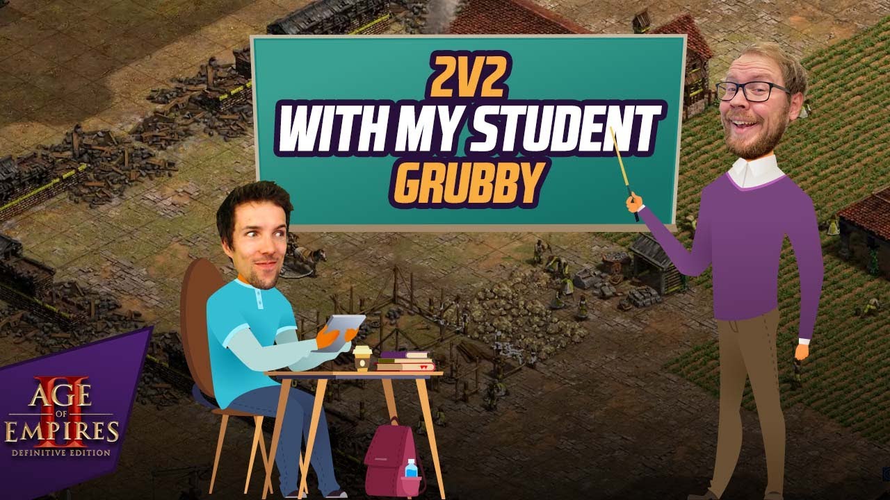 2 на 2 с моим учеником: Grubby! | AoE2 встречает WC3 с Grubby