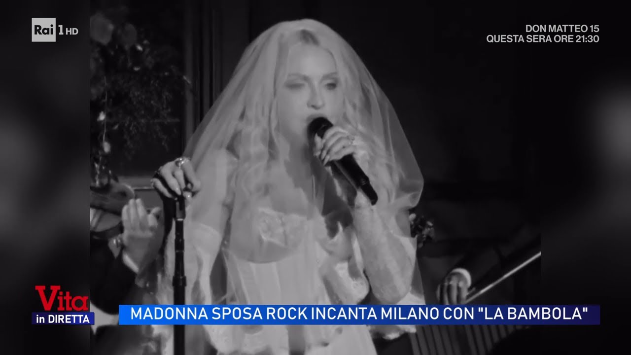 Madonna, sposa rock, incanta Milano con 