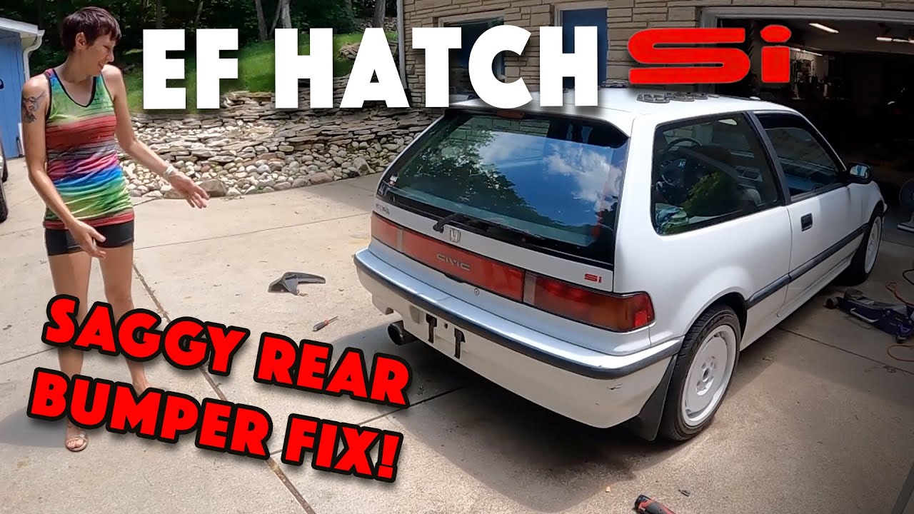 EF Hatch How To Fix Saggy Rear Bumper Support 88-91 Honda Civic