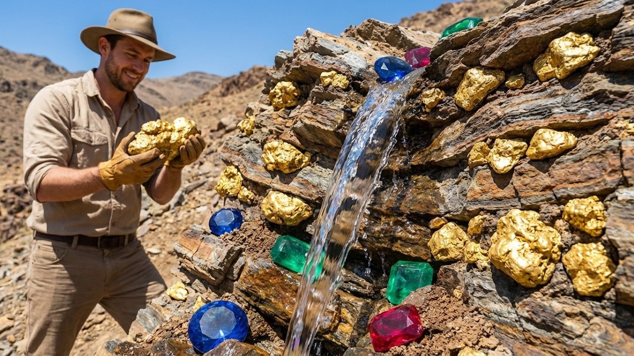 He Struck GOLD! Hidden Treasure of Gold & Giant Gemstones Found in Desert!
