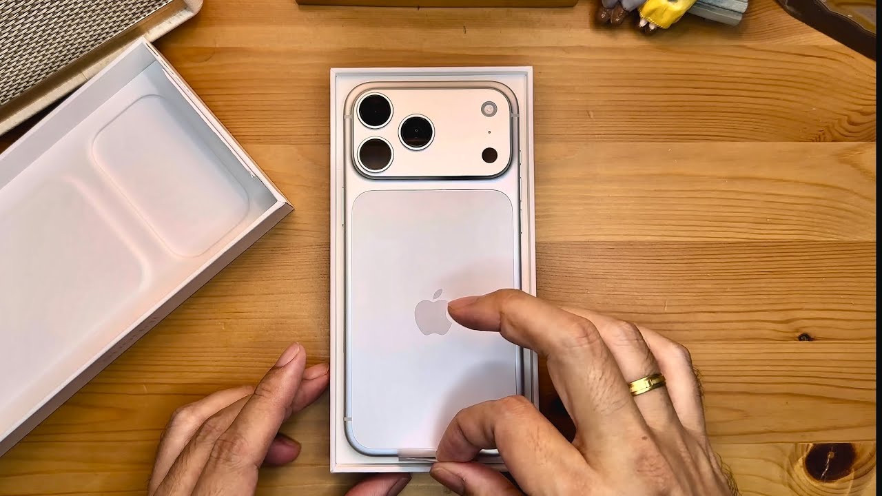iPhone 17 pro Max silver Unboxing asmr.anson
