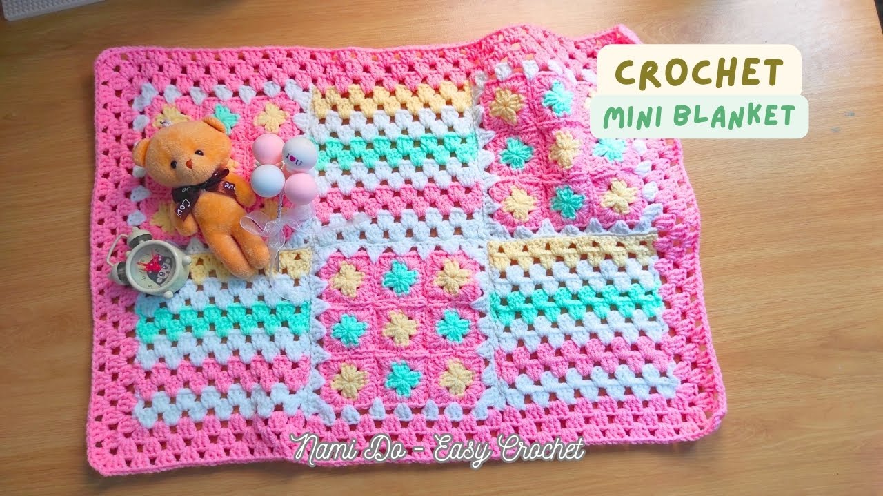 Easy Crochet Mini Blanket Tutorial _ Step by step Tutorial (part 1)  #crochet #howtocrochet