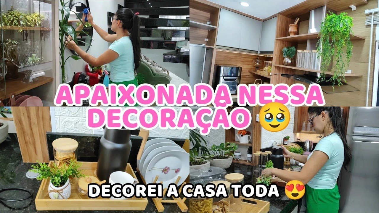 DECOREI A COZINHA 😍|FICOU LINDO|ME SURPREENDI COM O RESULTADO |LAVEI A CASA TODA #FAXINA#CASALIMPA