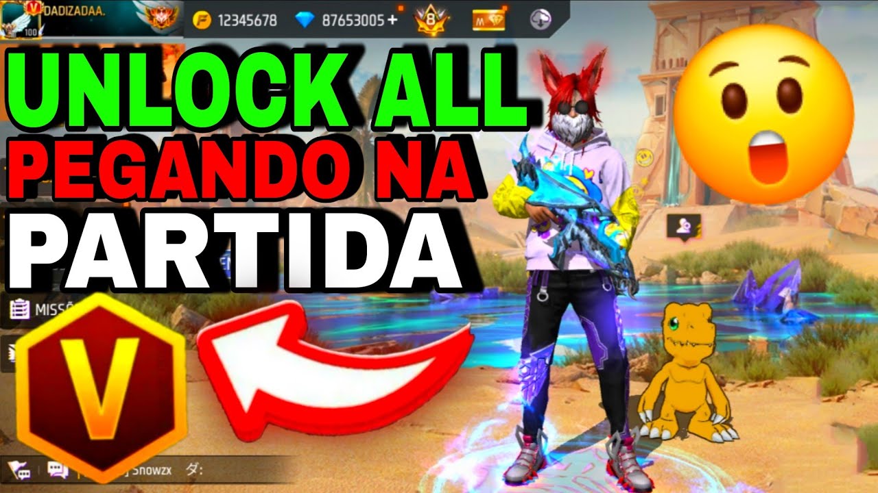 UNLOCK ALL COM TODAS SKIN FUNCIONANDO  NA PARTIDA ENVIANDO PRESENTE UNLOCK ALL ATUALIZADO CONTA DANO