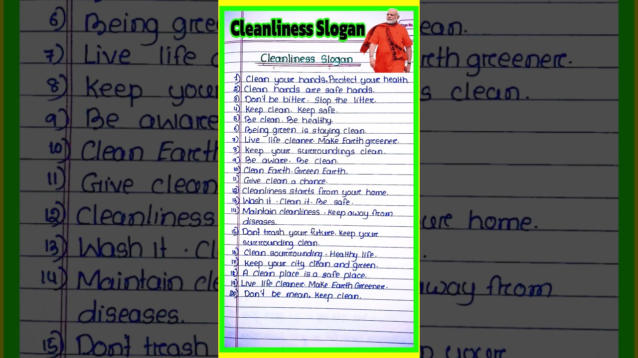 SLOGAN ON CLEANLINESS l 20 slogan on Cleanliness in english l Cleanliness slogan l Swachha Bharat